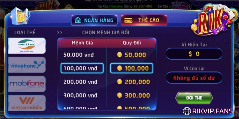 Hình thức thẻ cào điện thoại